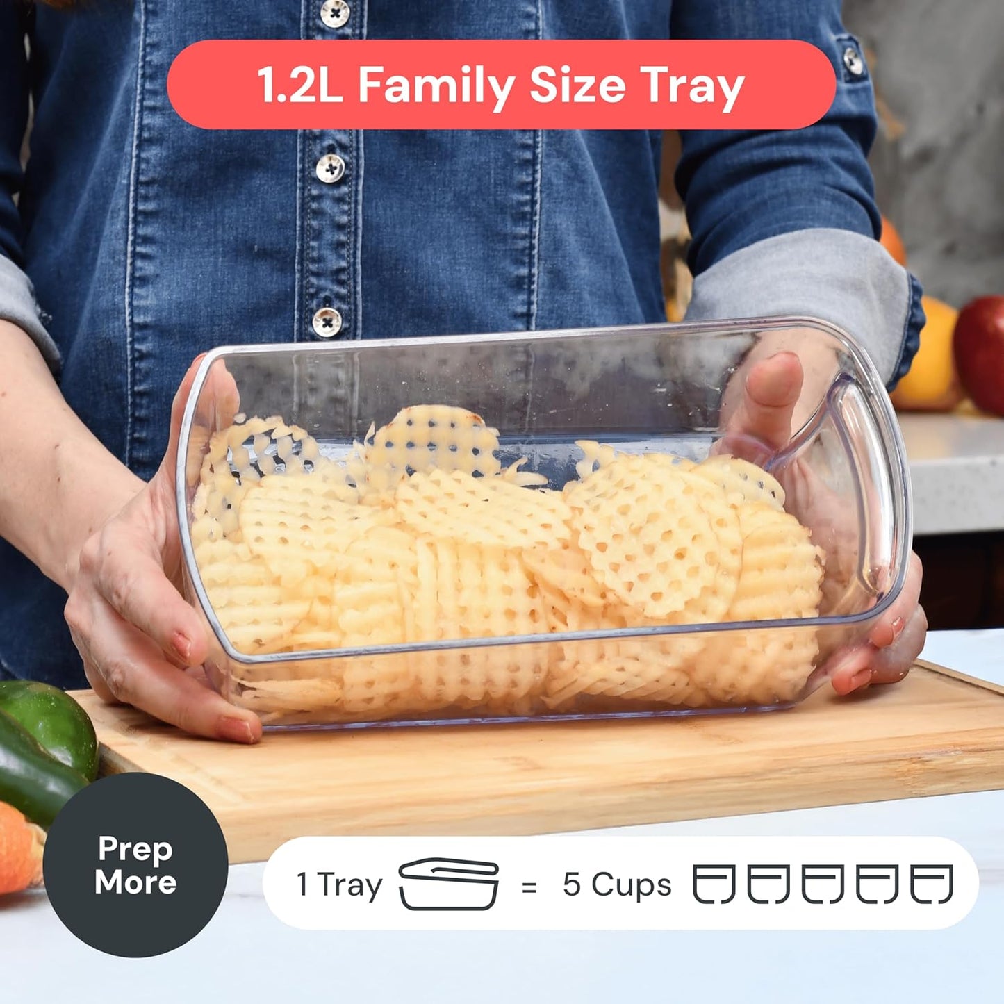 Fullstar The Original Pro Chopper - Vegetable Chopper and Spiralizer, Food Chopper with Container, Fruit Slicer, Kitchen Gadgets & Accessories, Home Essentials (8 in 1, White)