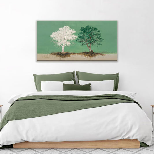 White And Green Canvas Art Wall Decor Tree Of Life Wall Art Decoration Modern Home Wall Decor Abstract Wall Art For Bedroom Living Room Apartment Kitchen Bathroom Office 20x40 Inch
