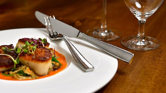 Fortessa 5pps-103-20PC Ringo Flatware 20 Piece Place Setting, Polished Stainless