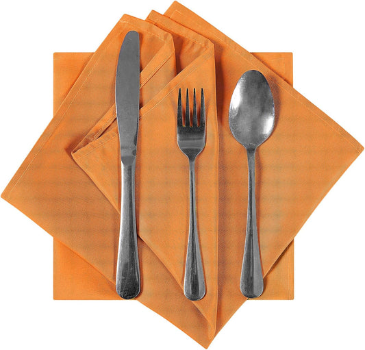 Bailarina Cloth Napkins Set of 120,17x17 inches Dinner Napkins Cloth Washable,Polyester Square Table Cloth Napkin Bulk with Hemmed Edges Ideal for Banquets, Parties and Weddings-Orange