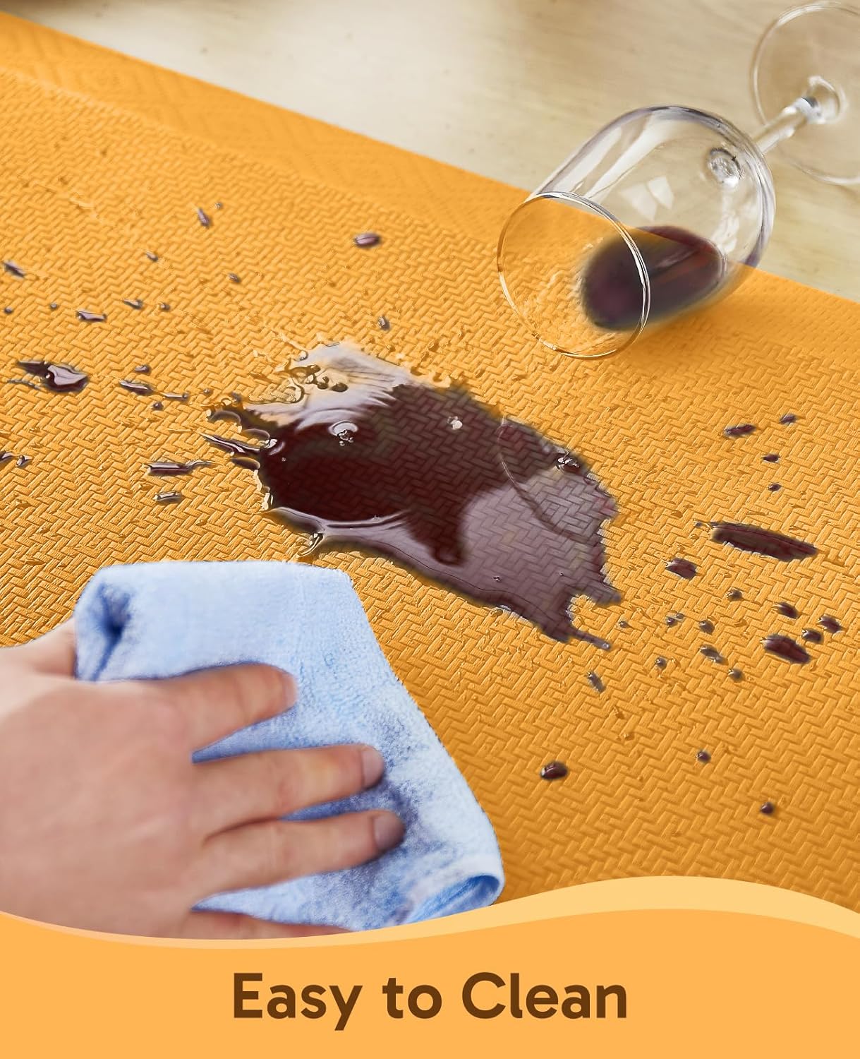 Ophanie Kitchen mats for Floor, 3/4 inch Thick, Kitchen Rugs, 20''x48'' Anti Fatigue Standing Cushioned Mat, Waterproof,Comfort Ergonomic mat for Office, Home, Sink, Yellow Non-Slip Bottom