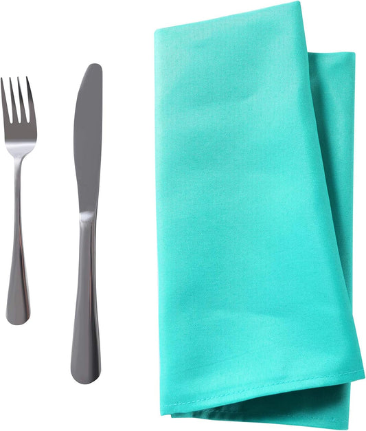 Bailarina Cloth Napkins Set of 120,17x17 inches Dinner Napkins Cloth Washable,Polyester Square Table Cloth Napkin Bulk with Hemmed Edges Ideal for Banquets, Parties and Weddings-Turquoise