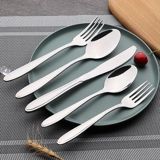 Hespama 60 Pieces Silverware Set Service for 12, Stainless Steel Kitchen Flatware