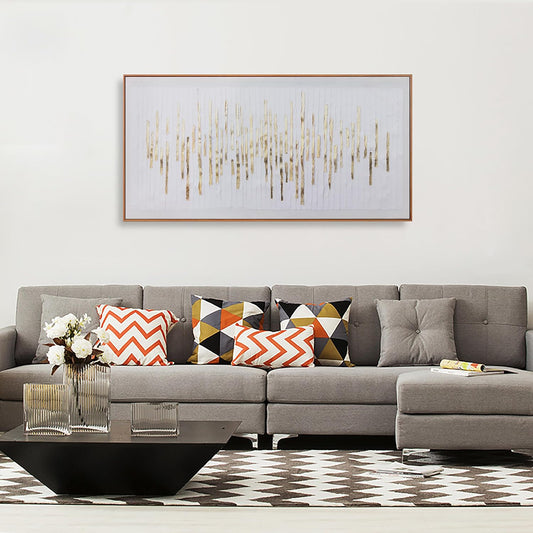 Wall Art Framed Artwork Wall Decor White Background Golden Decoration Golden Years Abstract Morden Canvas Painting For Bedroom Living Room Office Home Decor 20"X40"