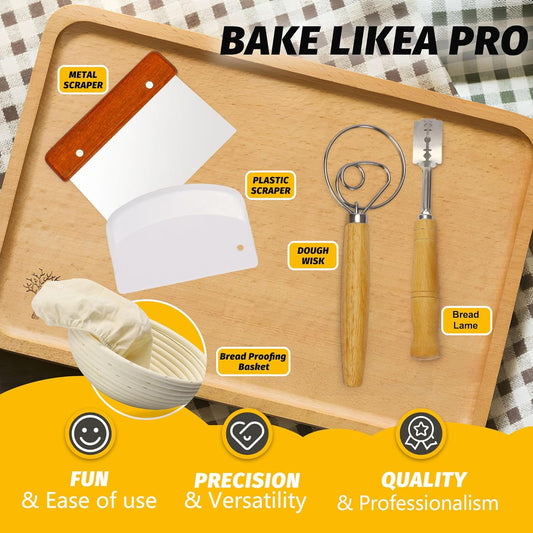 5QT Enameled Cast Iron Bread Oven with Proofing Basket for Bread Baking, Bread Making Supplies Tools,Heavy-Duty Cookware for Braising, Stews, Roasting, Bread Baking (Red)