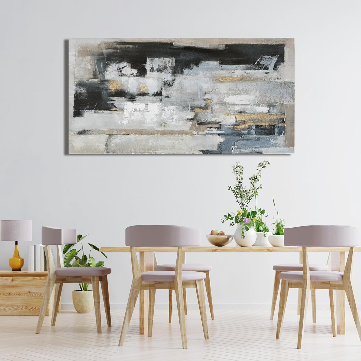 Suconvng Abstract Wall Art Ready To Hang Canvas Art Wall Decor Modern Fantasy Paintings Blue Grey Wall Art Prints Canvas Painting For Bathroom Abstract Wall Decor Bedroom Office Decoration 20"X40"