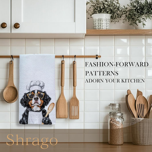 Funny Bernese Mountain Dog Kitchen Towels, Bernese Mountain Gifts for Women Dish Tea Towels for Kitchen, Dog Lovers Mom Dad Owner Gifts Decorative Hand Towels, 16x24 Inch