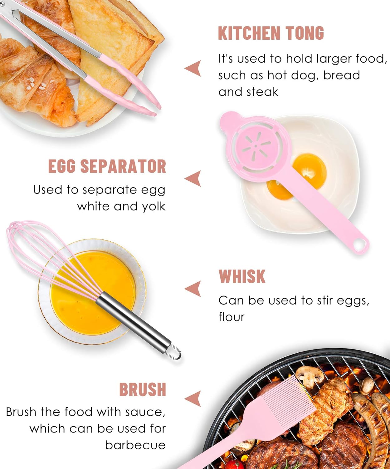 Kitchen Utensils Set-12 Pieces Silicone Cooking Utensils Set (Dishwasher Safe) 392°F Heat Resistant Spatula Set, Nonstick Cookware