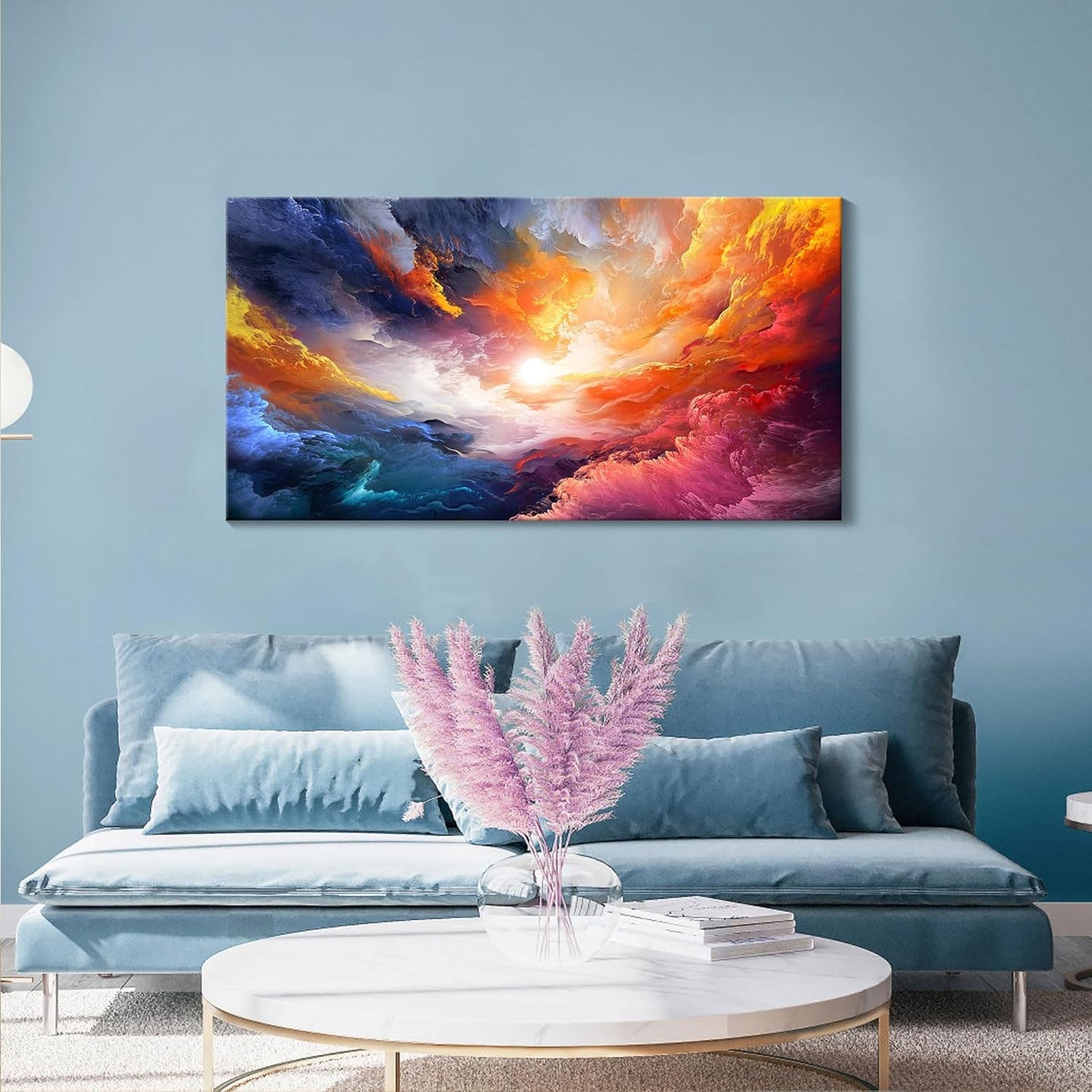 Pogusmavi Colorful Wall Art | Abstract Canvas Art | Pictures for Living Room Wall Decoration | Contemporary Home & Office Decor | Colorful Large Wall Art | Bedroom Decor Aesthetic 24×48in