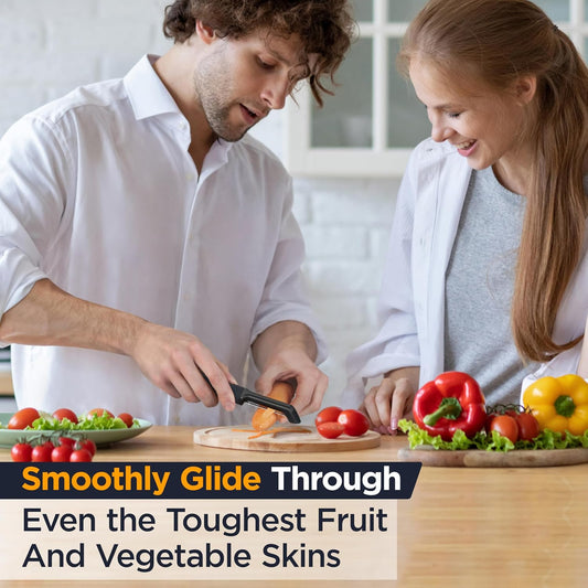 Deiss PRO Swivel Vegetable Peeler - Sharp Japan Stainless Steel Peeler With Easy Non-Slip Hand Grip, Potato Peelers For Kitchen, Fruit, Carrot, Apple, Veggie, Kiwi, Durable, Dishwasher Safe