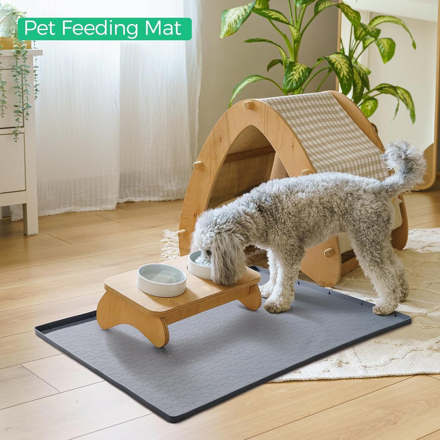 TRZZ Silicone Waterproof Under Sink Mat 31" x 22", Drip Tray and Cabinet Liner for Kitchen and Bathroom, Prevents Water Damage and Organizes Cabinets (Grey)