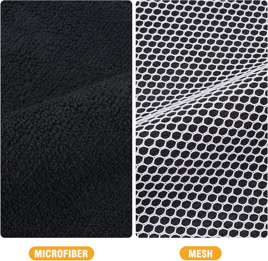 KinHwa Kitchen Washcloths for Dishes Absorbent Microfiber Dish Cloths Quick Dry Dish Rags with Poly Scour Scrub Side Ideal for Kitchen Cleaning (Black, 12inchx12inch 18 Pack)