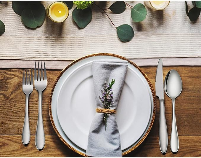 LIANYU 30 Piece Silverware Set for 6, Stainless Steel Flatware Cutlery Set, Tableware Eating Utensils Include Forks Knives Spoons, Mirror Finish, Dishwasher Safe