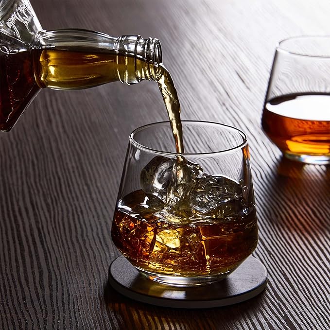 JBHO Premium Whiskey Glasses for Men - Set of 6-12 Oz Scotch Glasses - Old Fashioned Non-Lead Crystal Glass - Gift-Box Idea for Scotch Lovers/Glassware for Bourbon/Rum glasses/Bar Cocktail Glasses