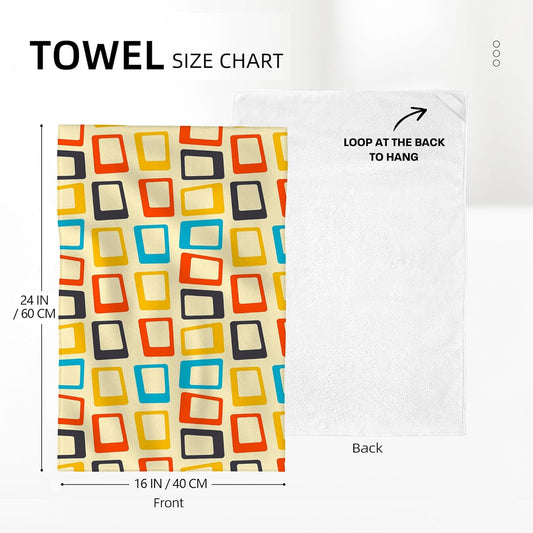 Cukemip Mid Century Modern Kitchen Towel Decorative Set of 2, Absorbent Retro Dish Towels Teal Towels for Kitchen Bar Baking Drying Cleaning,Housewarming Gifts for Women