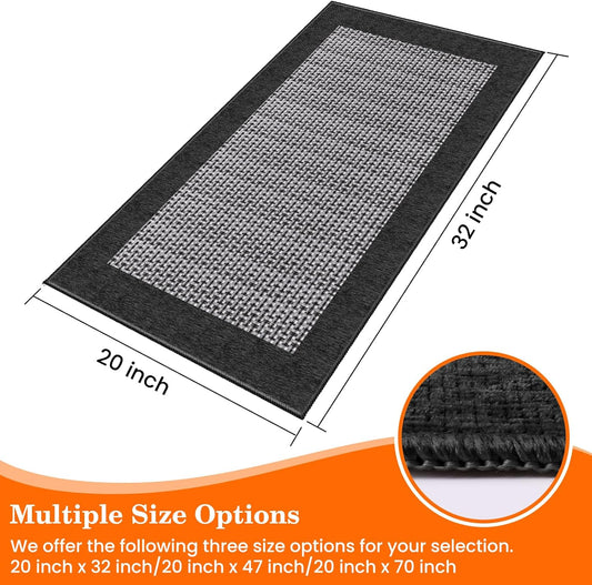StepRite Kitchen Rugs, Kitchen Mats for Floor, 32"x20" Non-Slip Machine-Washable Kitchen Throw Rug, Absorbent Kitchen Runner Rugs Office, Kitchen Sink Standing Desk Mat, Kitchen Decor Carpet, Black