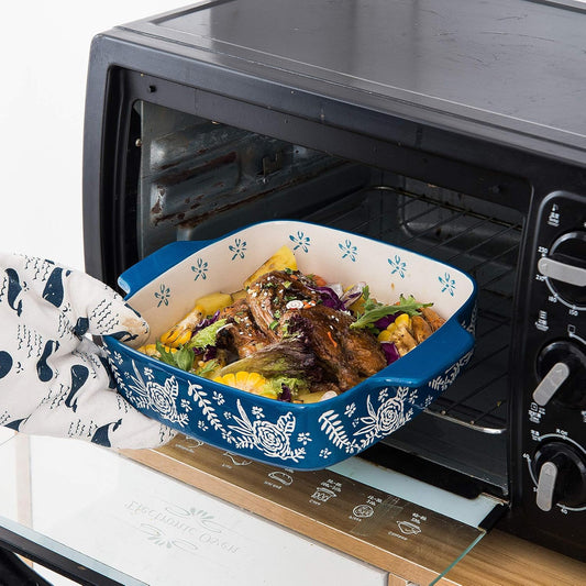 Wisenvoy Baking Dish Ceramic Brownie Pan 9x9 Baking Pan Casserole Dish Lasagna Pan Square Rose Bakeware Sets