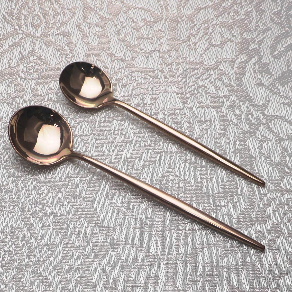 Portable Silverware Set - 20-Piece Flatware Cutlery Set - 18/10 Stainless Steel - Mirror Polishing Rose Gold - Travel Elegant Modern Utensils - Service for 4 Include Steak Knife Dinner Fork Spoon