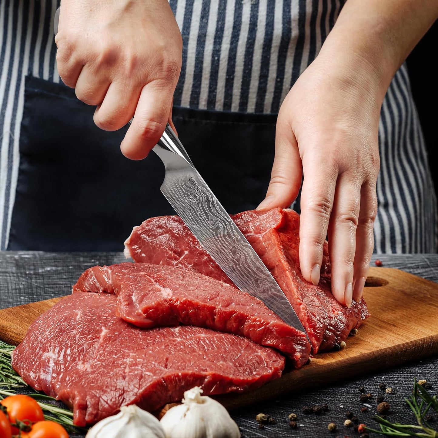 8 Inch Japanese Chef Knife - Professional Stainless Steel Kitchen Knife, Chef's Knives with Ergonomic Handle - Strong, Sharp Edge - Tool for Cutting, Carving, Slicing - Luxury Gift Box