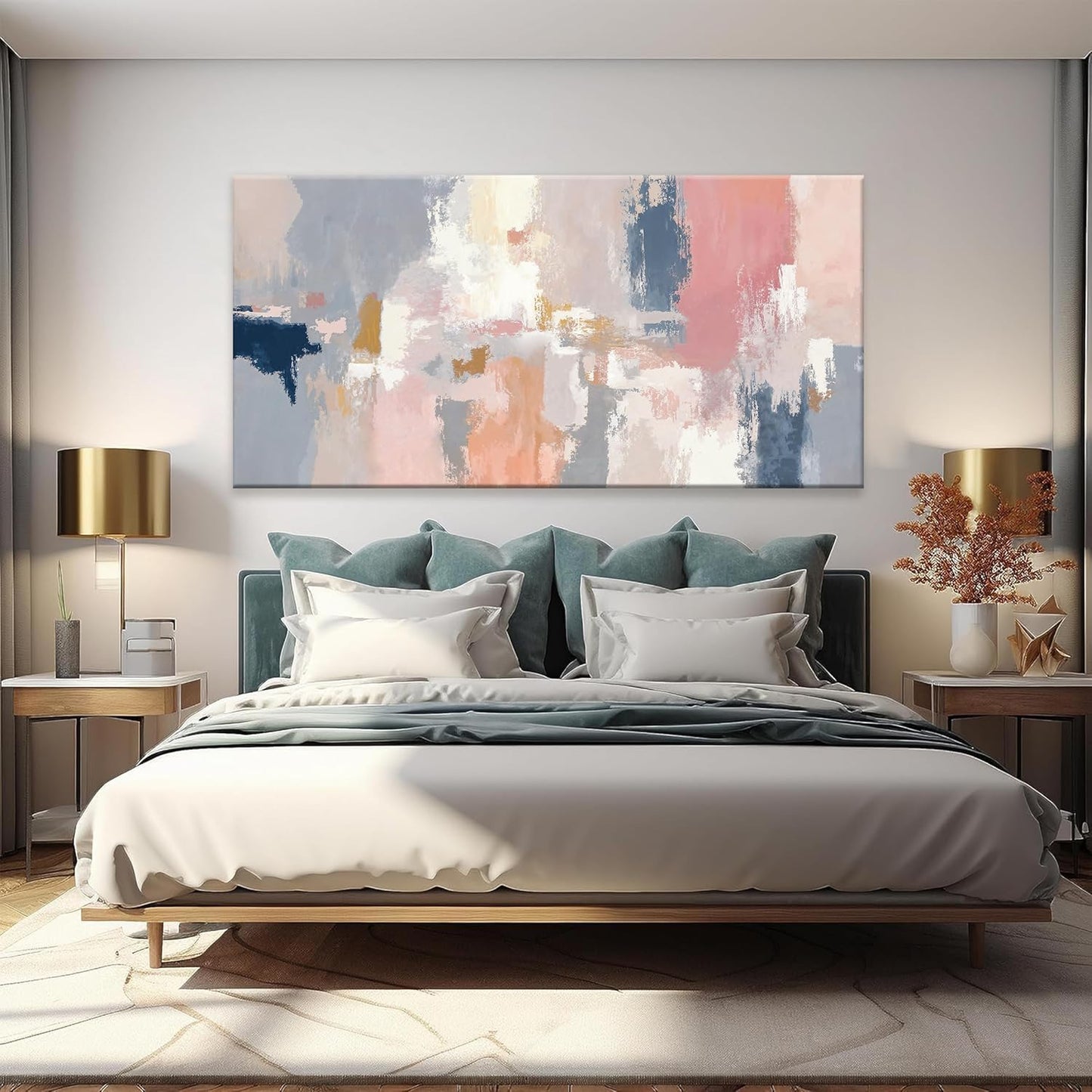 Large Abstract Wall Art Decorations Pink And Gray Wall Art Living Room Home Wall Decor 29x58 Inch Modern Minimalist Artwork Canvas Art Wall Decor For Bedroom Kitchen Office