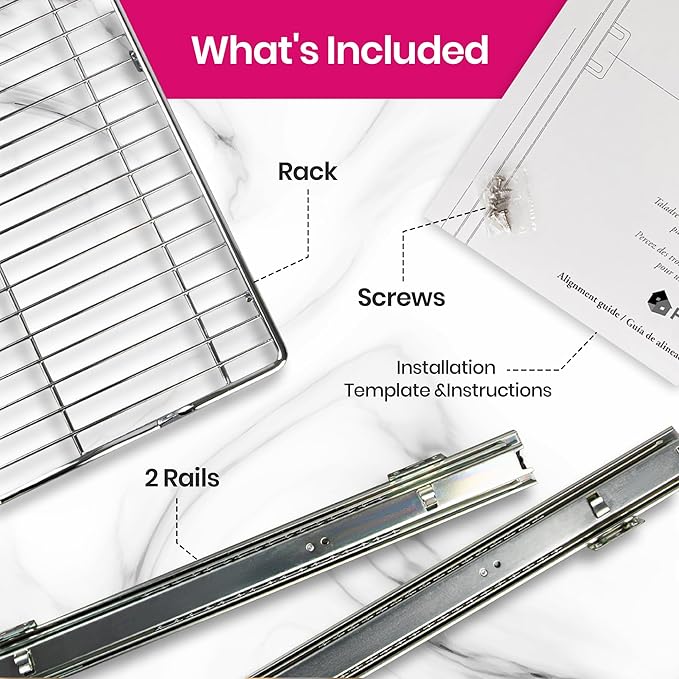 HOLDN’ STORAGE Pull Out Cabinet Organizer, Heavy Duty Caddy w/Lifetime Limited Warranty -22”W x 21”D - Requires At Least 23-1/4” Cabinet Opening, Steel Metal Cabinet Drawers Slide Out, Chrome