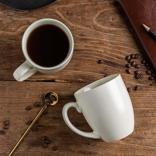 AmorArc 12 OZ Coffee Mugs, Matte Coffee Cups with Large Handle for Man, Woman, Ceramic Coffee Mugs Set of 12 for Latte/Cappuccino/Cocoa/Milk, Dishwasher & Microwave Safe
