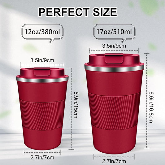 Coffee Travel Mug 12oz Insulated Coffee Mug with Lid Portable Spill-Proof Coffee Travel Mug No Handle Reusable Stainless Steel Mug Keeps Cold and Hot Suitable for Car, Daily, Travel and Gifts