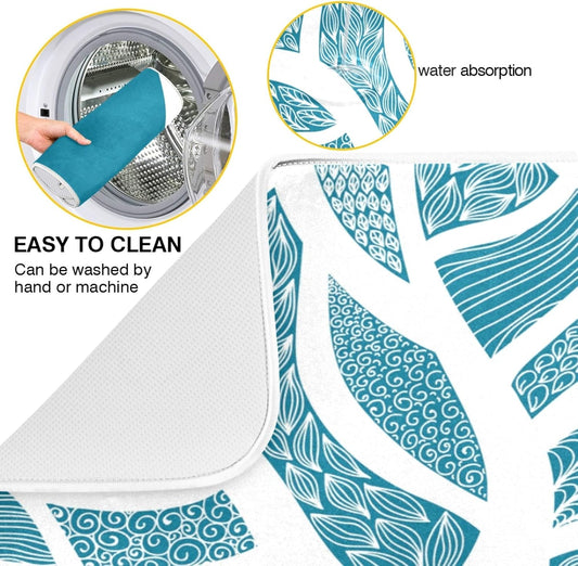Beautiful Winter Tree Dish Drying Mats 16 x 18 Inch Super Absorbent Microfiber Dish Drainer Rack Mats Soft Heat Resistant Drying Protector Pad for Kitchen Counter Sinks Dining Table