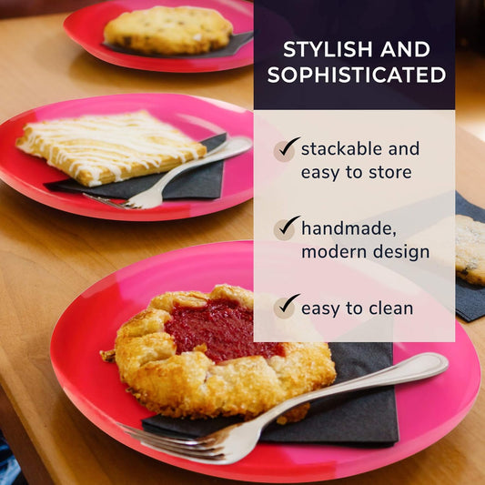 Melamine Dinner Plates | Durable Unbreakable Melamine Plate | Shatter-Proof and Chip-Resistant | Dishwasher Safe, BPA Free | Lightweight Dinnerware Set of 4 | Perfect for Parties, Picnics, BBQ | 11 In