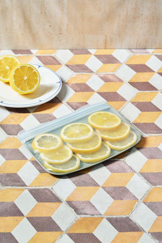 W&P Porter Silicone Reusable Storage Bag, Sandwich (10oz Flat), Sage, Food Storage Container, Microwave and Dishwasher Safe, Easy Cleaning