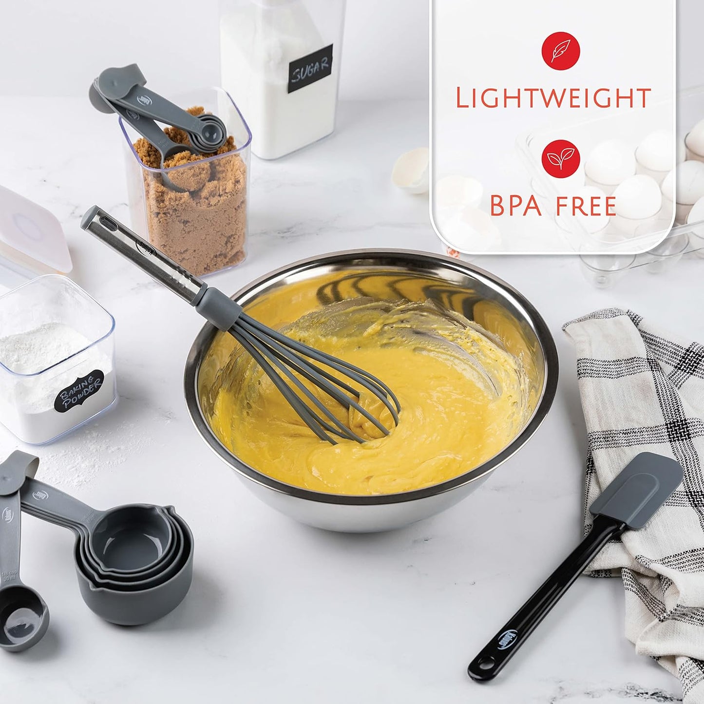 Kitchen Utensils Set 35 PCS Cooking Utensils Set, Nonstick and Heat Resistant Nylon Stainless Steel Silicone Spatula Set - Kitchen Gadgets Home Essentials Kitchen Accessories, Apartment Must Haves