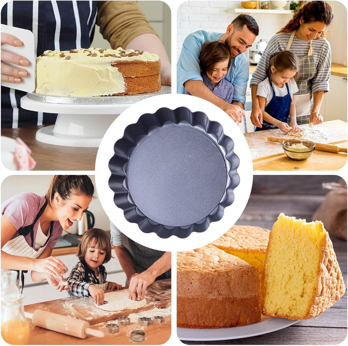 Metal Tart Pan,Tart Pans with Removable Bottoms,Tart Pans for Baking (4 Inch)