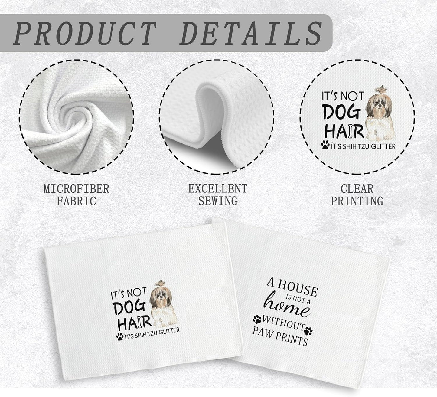 Shih Tzu Dog Towel, Dog Kitchen Towels, Shih Tzu Dog Kitchen Towels and Dishcloths Set of 2, Shih Tzu Dog Decor, Shih Tzu Gifts for Women, 16×24 Inches