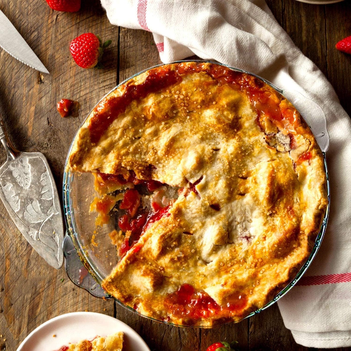 ZYER Glass Pie Plate for Baking Pie Pan with Handles 47oz Glass Pie Dish for Baking, 9.5 Inch 2 Pack