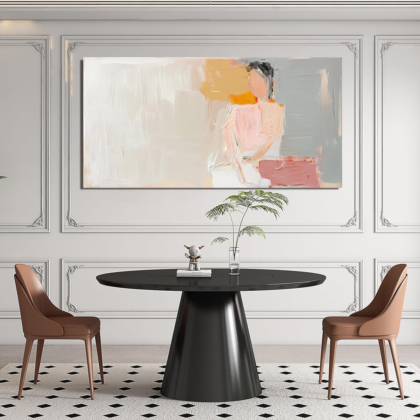 Abstract Canvas Wall Art Decor Large Wall Art Pictures for Living Room Artwork for Walls Abstract Canvas Art Wall Decor Pink Wall Art Paintings Prints Art Work for Room Office Home Wall Decor 24"x48"