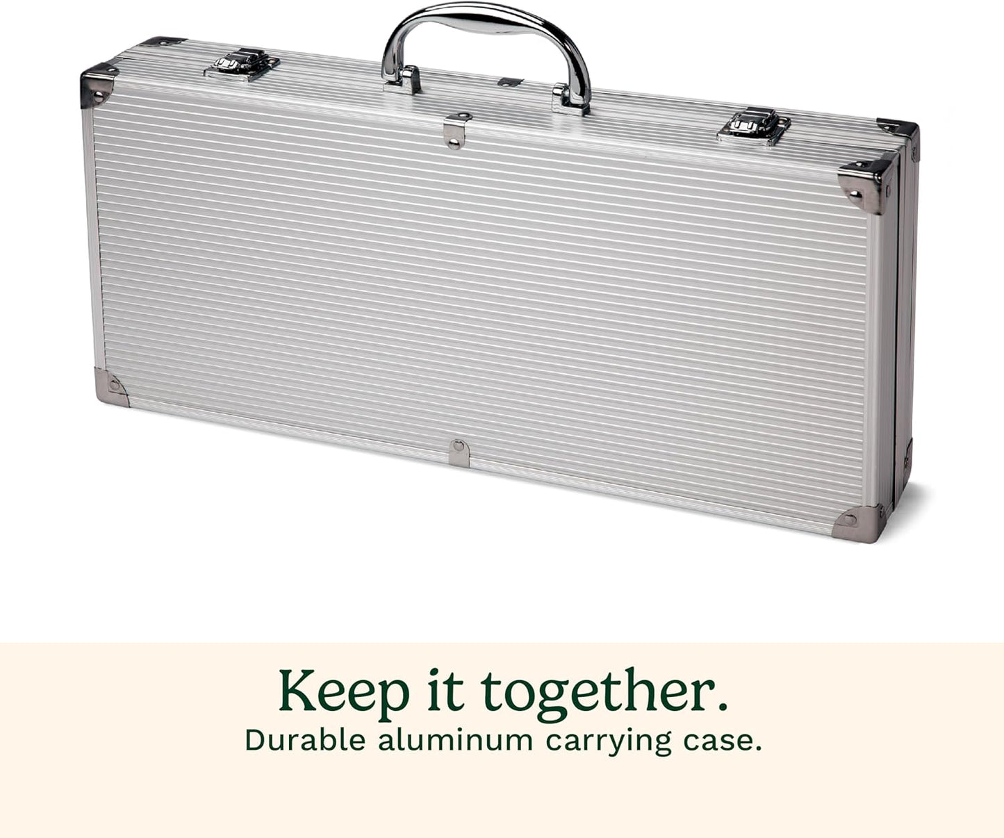 Cuisinart Deluxe Grill Tool Set, 20-Piece BBQ Kit with Aluminum Case and Digital Temperature Fork, Spatula, Tongs, Grill Accessories and Utensils, Grilling Set for Cookout (Pack of 4)