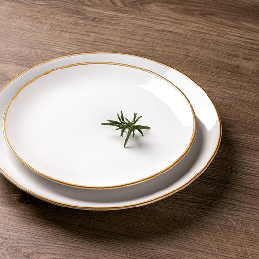 GBHOME Ceramic Dinnerware Sets for 4, 12 Pieces Stoneware Plates and Bowls Sets, Reactive Glaze Dishes -Scratch Resistant, Dishwasher&Microwave Safe,Pearl White