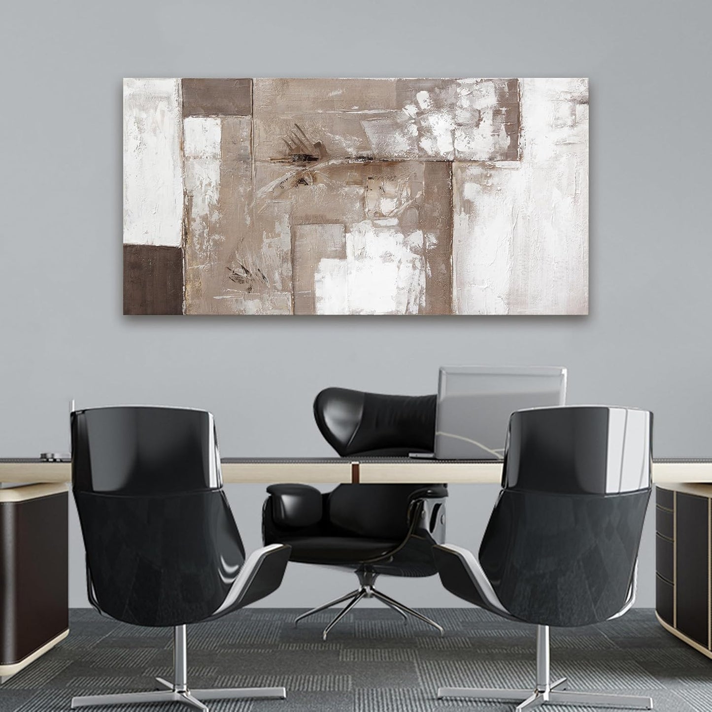 YISXINOAG Abstract Wall Art Ready To Hang Canvas Art Wall Decor Modern Fantasy Paintings Brown Grey And White Wall Art Prints Canvas Painting For Bathroom Wall Decor Bedroom Office Decoration 20"X40"