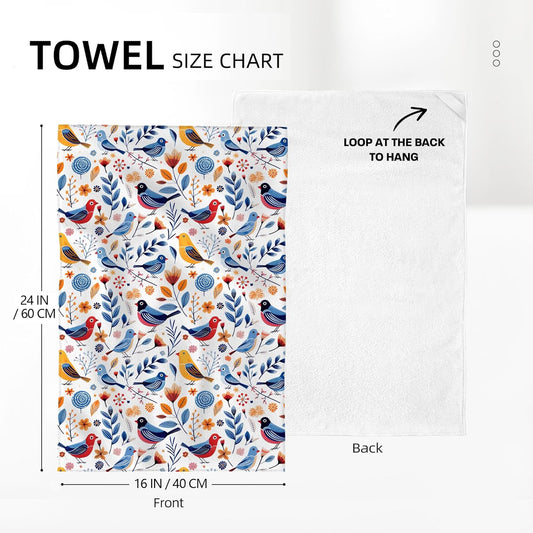 Floral Birds Kitchen Towels Decorative Set of 2 with Hanging Loop, Absorbent Spring Summer Dish Towels for Kitchen,Birds Lover Gifts Farmhouse Tea Towels Hand Towels for Kitchen Decor