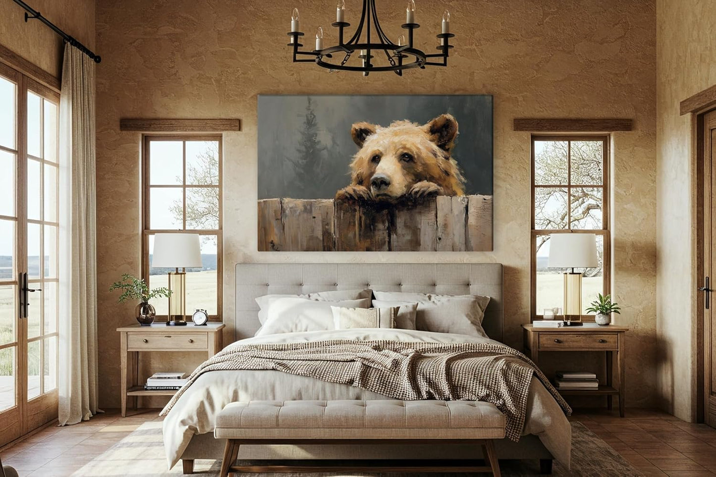 Wildlife Canvas Prints - Wild Animals Home Decor - Medium, Large, and Extra Large Wall Art for Living Room, Bathroom, Kitchen (Over the Fence, 28L" x 41W")