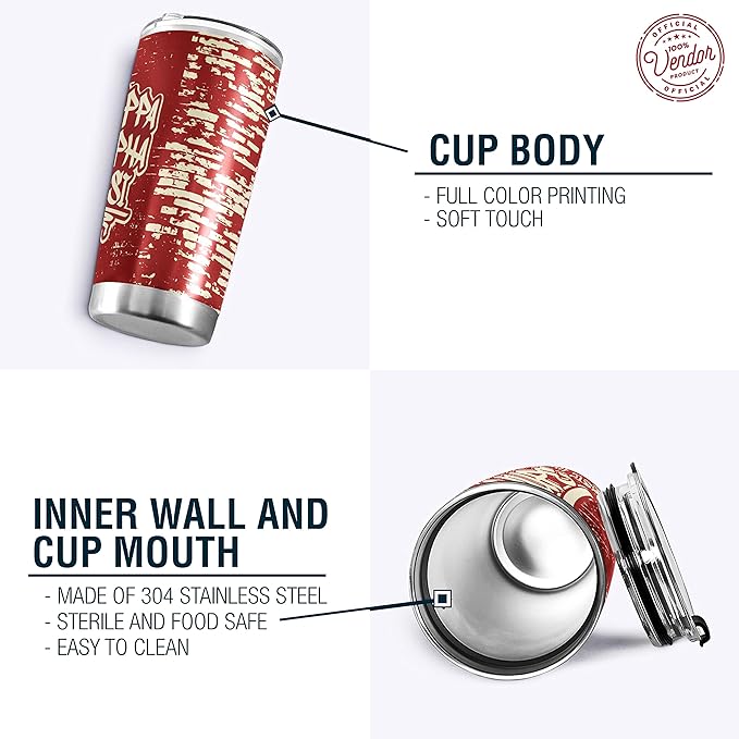 Kappa Alpha Psi Fraternity Paraphernalia - Official Vendor - 20 oz Stainless Steel Insulated Sublimation Tumbler - Nupes