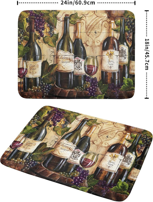 Absorbent Dish Drying Mat for Kitchen Counter 18x24 Inch Wine Dish Drying Mat Microfiber Red Wine Glass Dish Mat Drainer Rack Mats Fast Dry Bottles Dish Dry Pad Protector Kitchen Accessories