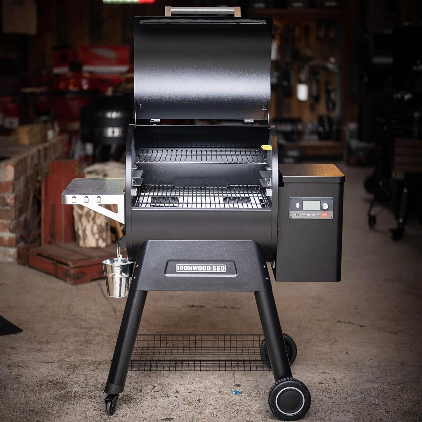 Stanbroil Pellet Grill Storage Shelf, Pellet Grill Storage Basket Fits Traeger Ironwood 650 and Pro 575 Grill, Grill Accessories to Add Storage Space