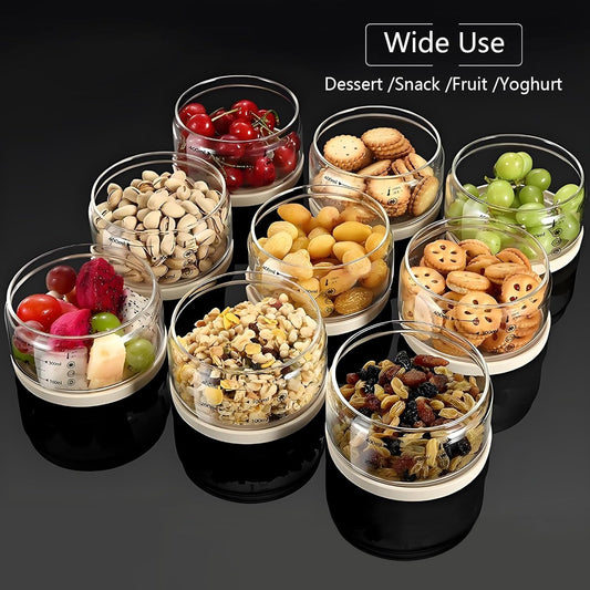 16 oz Glass Food Storage Containers - Clear, Meal Prep Containers, Freeze Bowls, Microwave Safe (2pcs)