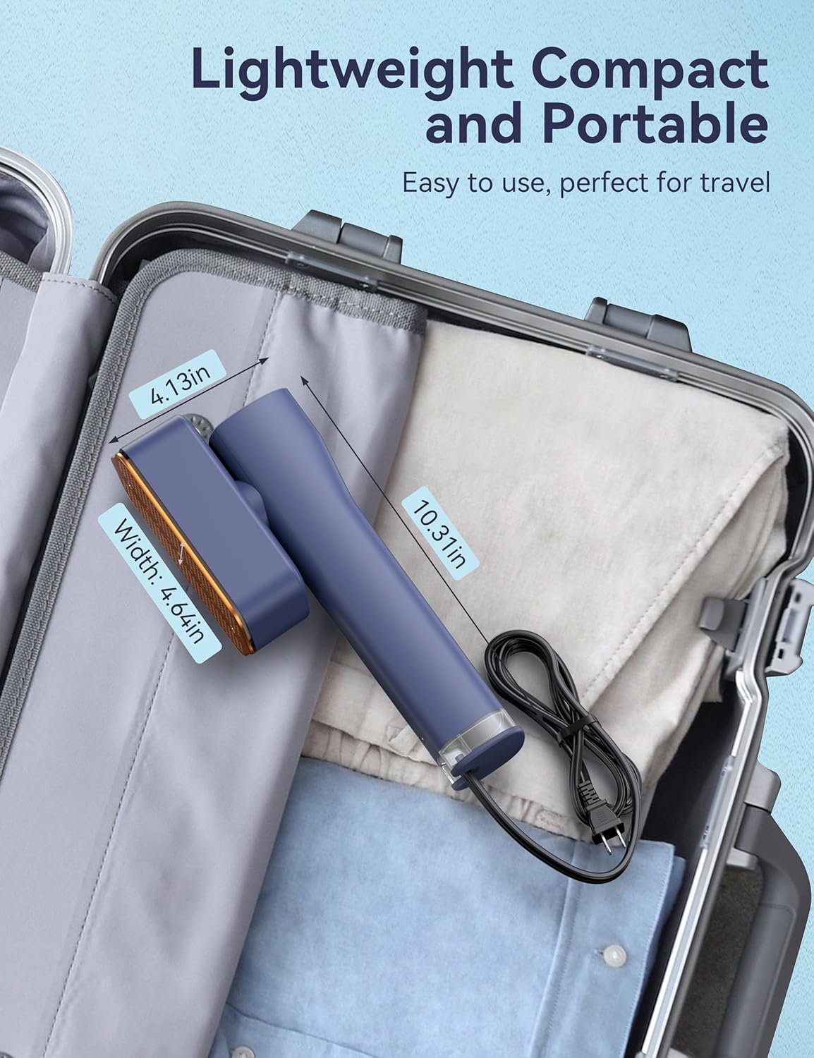 Steamer for Clothes Portable Handheld Garment Steamer,15s Fast Heat-up,100ml Water Tank,Steamer Ironing Gloves,20 Minutes of Continuous Ironing for Travel and Home