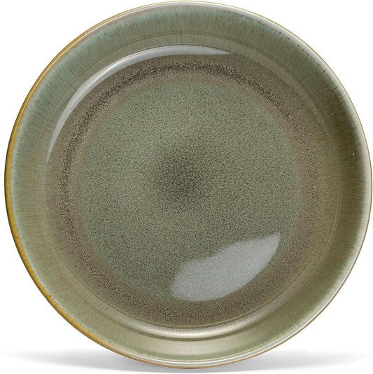 Sango Resona Moss Green Stoneware Bowls (Set of 4) – Durable Stoneware with Reactive Glaze Finish, Microwave & Dishwasher Safe, Perfect for Everyday Dining & Entertainment