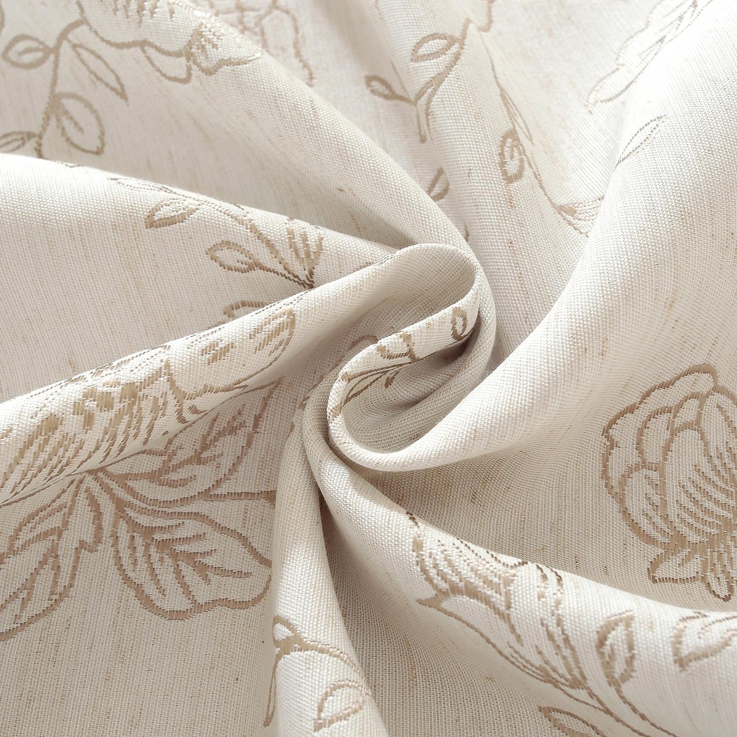 Chassic Premium Vintage Farmhouse Damask Floral 60 x 104 inch Rectangle Table Cloth – Water Resistant Linen Textured Jacquard Tablecloth for Kitchen Dining & Picnic Decor - Beige