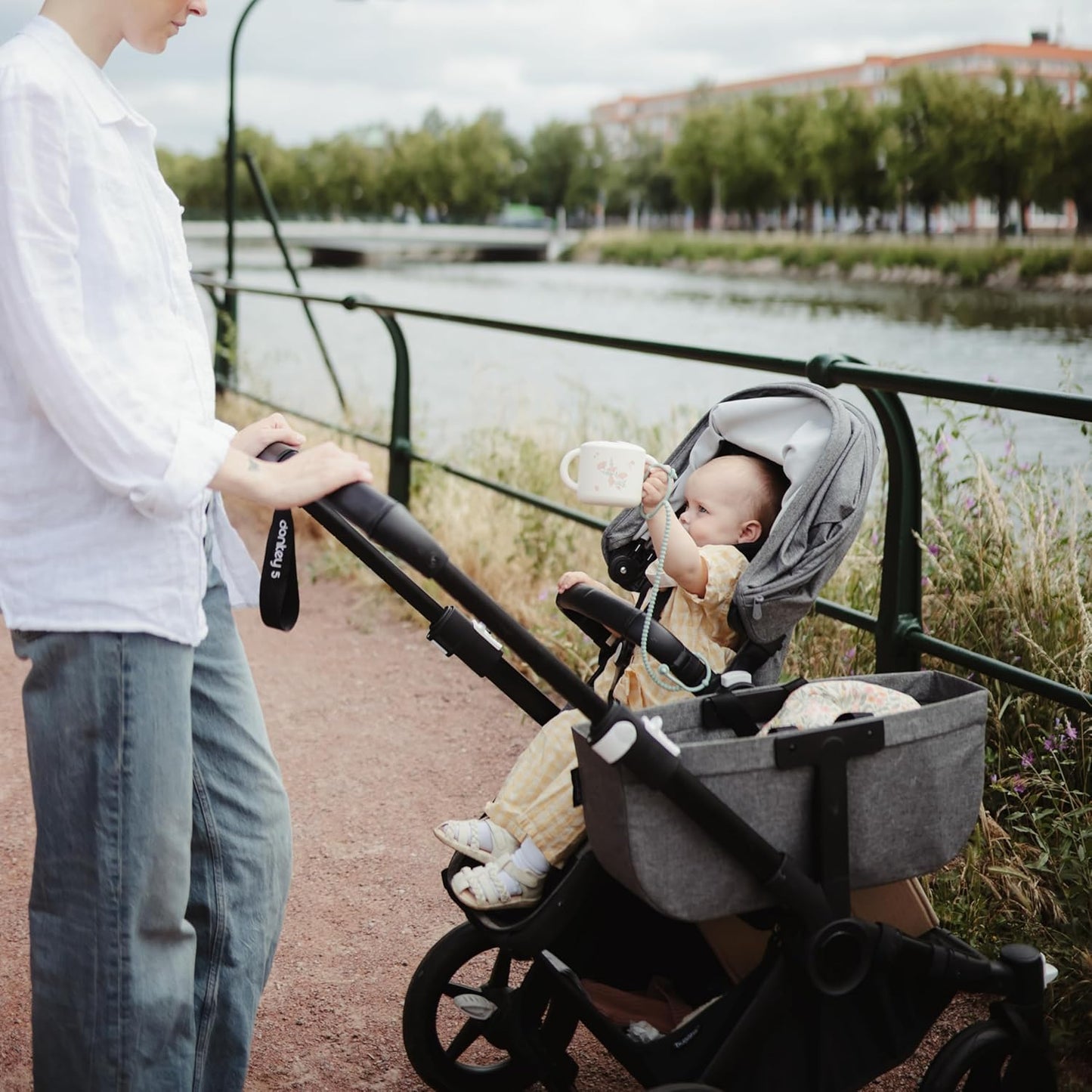 mushie Silicone Snack Cup | Spill Proof Food Container for Toddler and Baby (Pink Flowers)