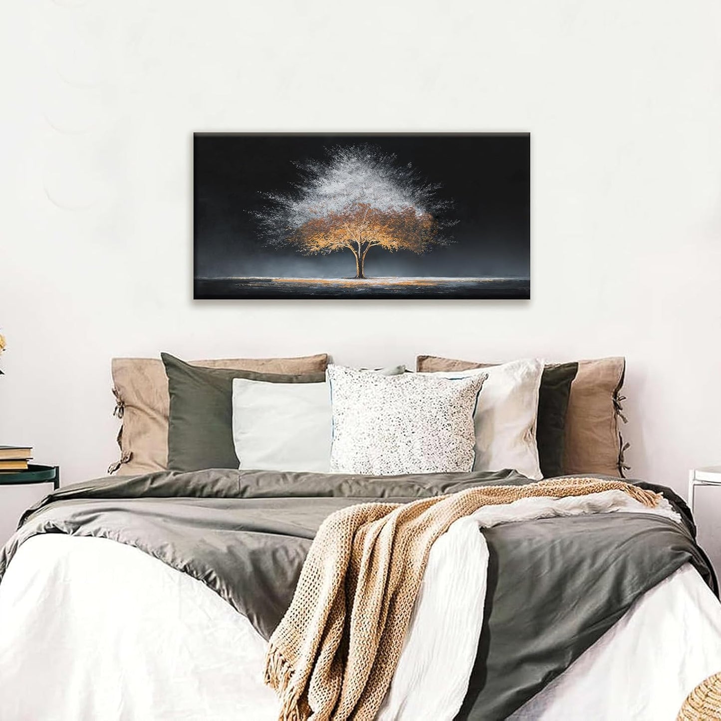Burning Gray Tree Of Life Wall Art Canvas Art Wall Decor Modern Artwork Abstract Wall Art For Living Room Bedroom Apartment Kitchen Bathroom Office 20x40 Inch Canvas Prints