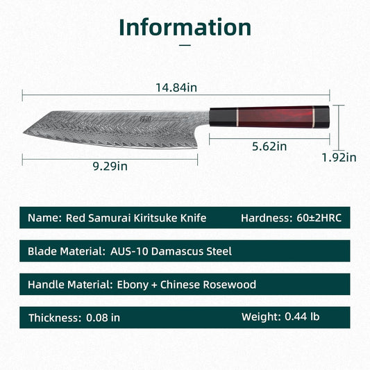 FINDKING 9 Inch Kiritsuke Knife, Versatile Japanese Chef Knife, Premium AUS-10 Damascus Steel Blade, Professional Kitchen Essential (Samurai Series)